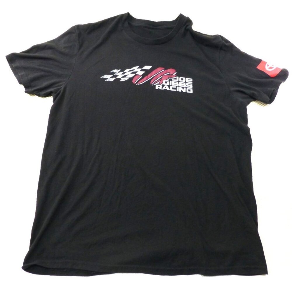 Joe Gibbs Racing Black T-Shirt Toyota Logo Short Sleeve Size 2XL Cotton Mens App